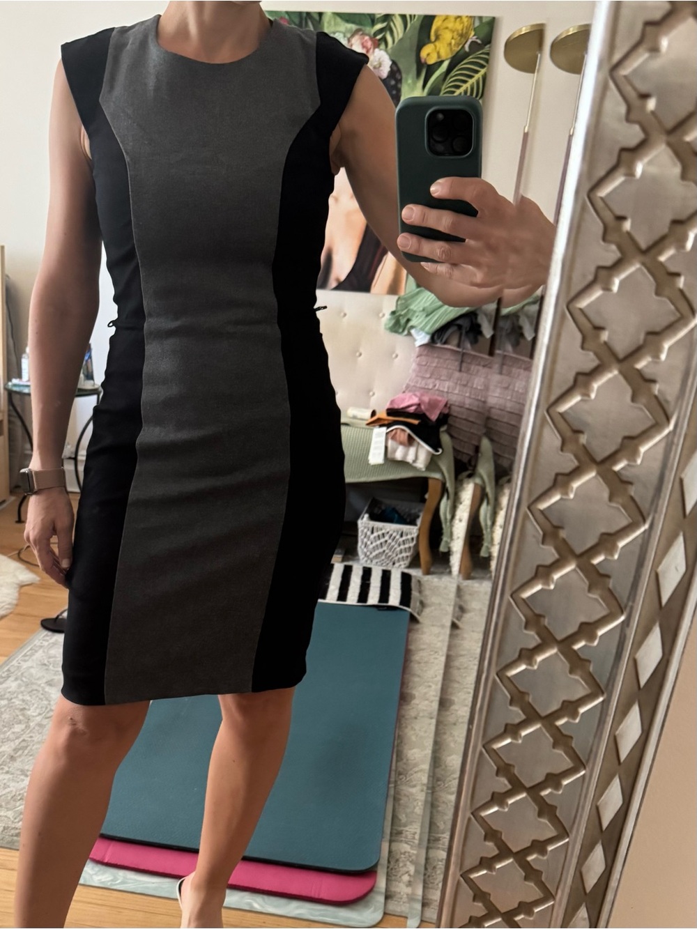 French Connection - Wool Black and Gray Dress - size 6